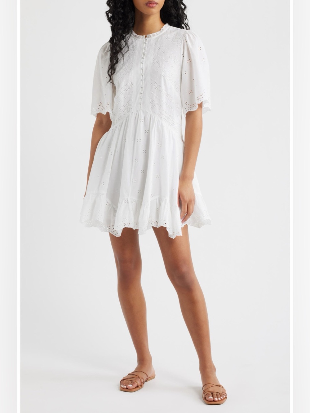 Madewell Eyelet Flutter Sleeve Cotton Size 0 White NWT